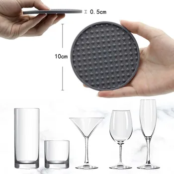 2 Adet silikon kap altlığı Beşgen Piramit Damarlar Şarap Bardağı Pedleri çay bardağı Mat Çift Taraflı Kullanılabilir Yuvarlak Coaster Bulaşık Makinesinde Yıkanabilir 1