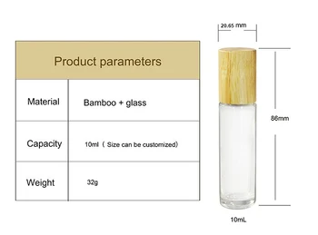 5 adet * 10ml Boş yeni ürünler 5ml 10ml 15ml boş şeffaf cam rolon şişe bambu kapaklı parfüm ambalajı için 1