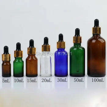 5 ml,10 ml,15 ml,20 ml,30 ml,50 ml,100 ml Kahverengi,Şeffaf Cam damlalıklı şişeler uçucu yağ Şişesi Siyah Kauçuk DIY Örnek Flakon 1