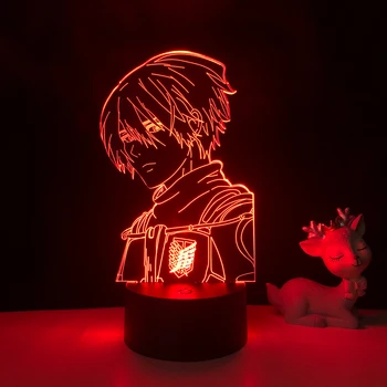 Anime Lamba Titan 4 Mikasa Ackerman Figürü yatak odası dekoru Gece Lambası çocuklar için doğum günü hediyesi Shingeki Hiçbir Kyojin 3d ışık 1