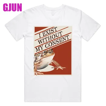 Ben Var Olmadan Rızam Kurbağa Komik Gerçeküstü Meme erkek t-shirtü Kadın Üstleri Gömlek Pamuk Erkek Tişörtleri Casual Unisex Giyim 1