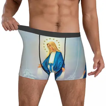 Erkekler Meryem Hıristiyan Katolik Iç Çamaşırı Our Lady Guadalupe Komik baksır şort Külot Erkek Yumuşak Külot S-XXL 1