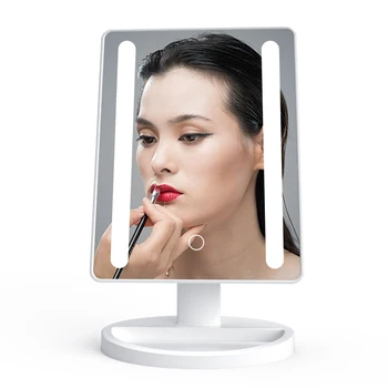 LED Ayna Dokunmatik Ekran 16 ışık şeridi makyaj aynası Büyüteç Makyaj Masası Masaüstü standı ayna ışık Ayarlanabilir 1