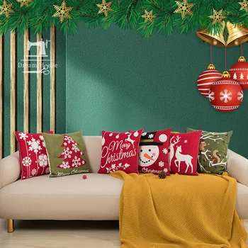 Merry Christmas Serisi Basit Modern Tarzı Ev kanepe minder örtüsü Yastık Kılıfı Çekirdeksiz Oturma Odası Yatak Odası için Yastık 45cm 1