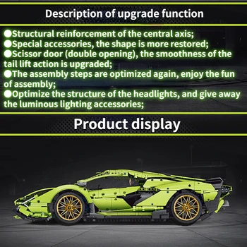 (Statik versiyonu)Supercar yarış yetişkin yüksek zorluk büyük monte yapı taşları oyuncak modell 1