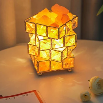 USB kristal gece lambası doğal kristal tuz başucu gece lambası kırık cam yatak odası ev dekorasyon masaüstü ışık hediye 1