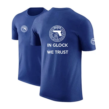 2022 Glock Tabanca ABD Logosu Yaz Erkek Baskı kısa kollu tişört Düz Renk Basit Tarzı Sokak Gevşek Nefes O-boyun 2