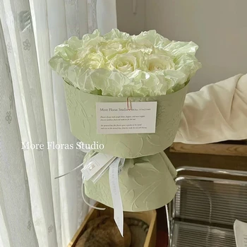 3D Kabartma Çiçek Sarma Kağıt Kalın Kraft 38x53cm Çiçekçi Dükkan Hediyeler Ambalaj Malzeme Kağıt Albüm Doğum günü Dekor 2