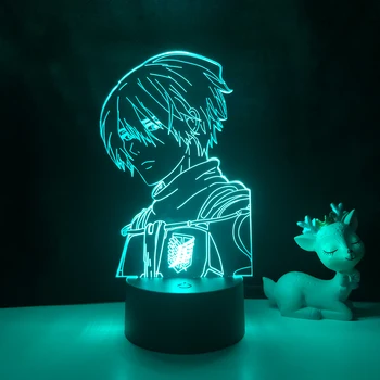 Anime Lamba Titan 4 Mikasa Ackerman Figürü yatak odası dekoru Gece Lambası çocuklar için doğum günü hediyesi Shingeki Hiçbir Kyojin 3d ışık 2