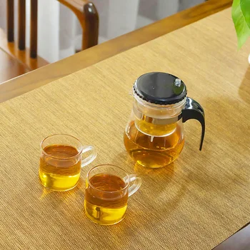 Basit ve zarif demlik cam çiçek demlik basit ve zarif çay fincanı ısıya dayanıklı filtreleme çay seti 2