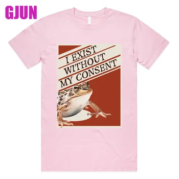 Ben Var Olmadan Rızam Kurbağa Komik Gerçeküstü Meme erkek t-shirtü Kadın Üstleri Gömlek Pamuk Erkek Tişörtleri Casual Unisex Giyim 2