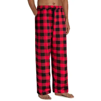 Ekose Pijama Pantolon Pantolon Eğlence Uyku Pantolon Elastik Bel İpli Gevşek Pijama Pantolon Unisex Uyku Alt Ev Giyim 2