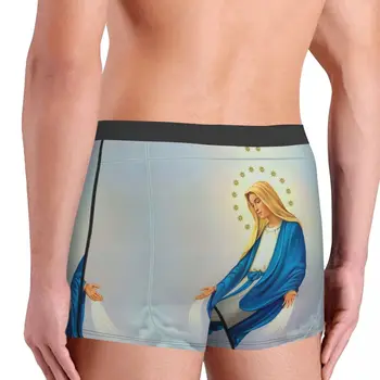 Erkekler Meryem Hıristiyan Katolik Iç Çamaşırı Our Lady Guadalupe Komik baksır şort Külot Erkek Yumuşak Külot S-XXL 2