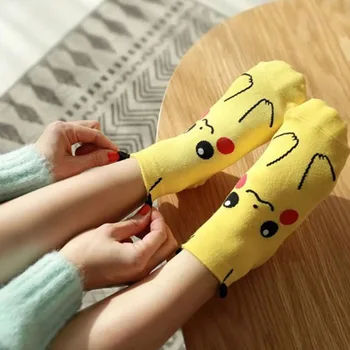 Japon animesi elf sarı cilt elektrikli fare serisi sevimli karikatür tekne çorap S versiyonu erkek ve kadın kısa çorap 2