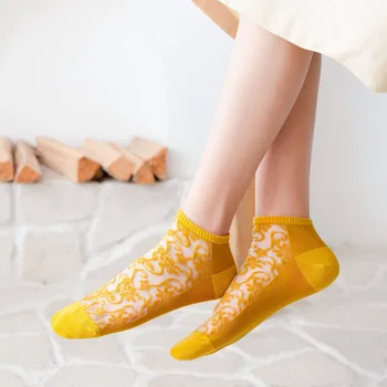 Kadın Çorap Bahar ve Yaz Catharine Nefes Örgü Çorap Kadın Vintage Çiçekli kadın Ince Japon Pamuk Çorap Kadın 2