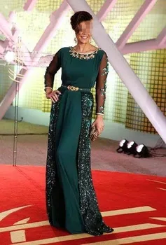 Müslüman Akşam balo kıyafetleri 2020 Uzun Kadın Parti Gece Zarif Artı Boyutu Arapça Resmi Elbise Kıyafeti 2