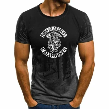 Yeni 2021 Yaz erkek tişört SOA anarşi Kafatası baskı yüksek kaliteli Pamuk Moda rahat erkek kısa kollu 2