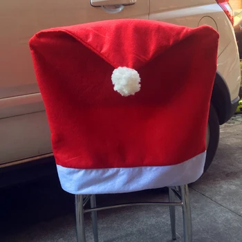 1-10 adet noel sandalyesi Kapak 2023 Yemek Masası Kırmızı Noel Baba Şapka Sandalye arka kapak yılbaşı dekoru Ev Partisi Dekoru Kaynağı 3