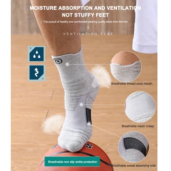 2 adet spor çoraplar Erkekler için Bisiklet Basketbol Futbol Profesyonel Açık Koşu Nefes Çorap Ayak Bakımı Aksesuarı 3