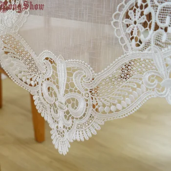 Kelebek Masa Koşucu Yaratıcı Lüks Düğün Parti Dekoratif İşlemeli Dantel Trim Beyaz Renk Örgü Kumaş 3