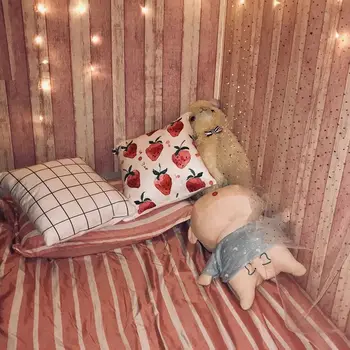 Küçük çilek pembe yastık sevimli kız kalp yastık yaz kanepe yatak odası şeftali yastık yatak yastık 3
