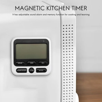 Mutfak Zamanlayıcısı, Manyetik Mutfak Zamanlayıcısı, Ayarlanabilir Sesli Alarm ve Yemek Pişirmek ve çalışmak için Hafıza Fonksiyonu ile 3