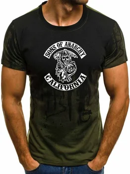Yeni 2021 Yaz erkek tişört SOA anarşi Kafatası baskı yüksek kaliteli Pamuk Moda rahat erkek kısa kollu 3