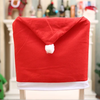 1-10 adet noel sandalyesi Kapak 2023 Yemek Masası Kırmızı Noel Baba Şapka Sandalye arka kapak yılbaşı dekoru Ev Partisi Dekoru Kaynağı 4