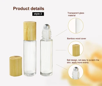 5 adet * 10ml Boş yeni ürünler 5ml 10ml 15ml boş şeffaf cam rolon şişe bambu kapaklı parfüm ambalajı için 4