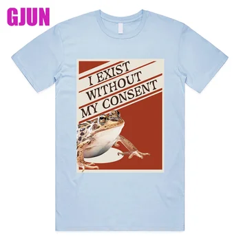 Ben Var Olmadan Rızam Kurbağa Komik Gerçeküstü Meme erkek t-shirtü Kadın Üstleri Gömlek Pamuk Erkek Tişörtleri Casual Unisex Giyim 4