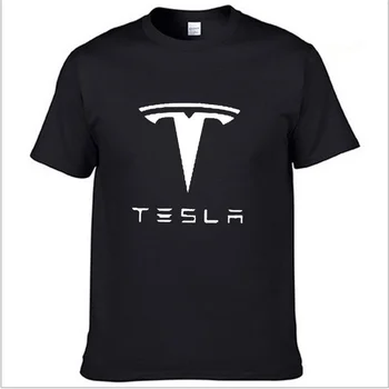 Yaz erkek tişört Tesla araba logosu Baskılı Erkek Kısa Kollu Casual erkek kısa kollu düz renk tişört Tops 4