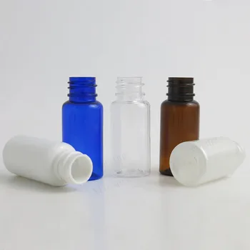 100x15ml Seyahat Mavi Amber Beyaz Şeffaf PET Plastik krem şişesi Disk Kapaklı 1/2OZ Plastik Krem Kapları Ambalaj 5