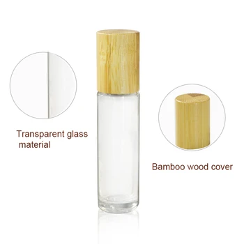 5 adet * 10ml Boş yeni ürünler 5ml 10ml 15ml boş şeffaf cam rolon şişe bambu kapaklı parfüm ambalajı için 5