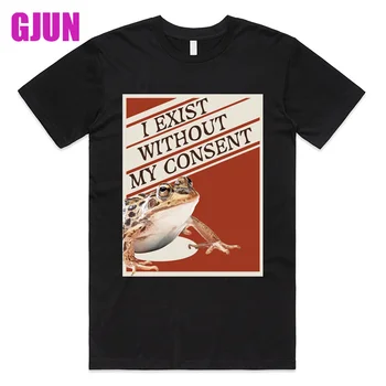 Ben Var Olmadan Rızam Kurbağa Komik Gerçeküstü Meme erkek t-shirtü Kadın Üstleri Gömlek Pamuk Erkek Tişörtleri Casual Unisex Giyim 5