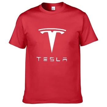 Yaz erkek tişört Tesla araba logosu Baskılı Erkek Kısa Kollu Casual erkek kısa kollu düz renk tişört Tops 5